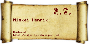 Miskei Henrik névjegykártya